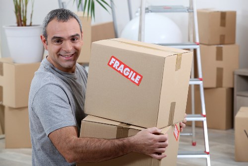 House removals team preparing items for a move in Tottenham