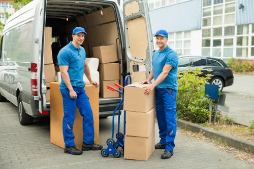 Packed moving boxes ready for household storage