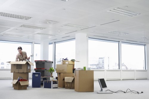 Professional movers handling compact household items